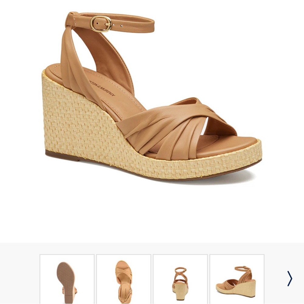 Johnston & Murphy Tan Wedge Sandals